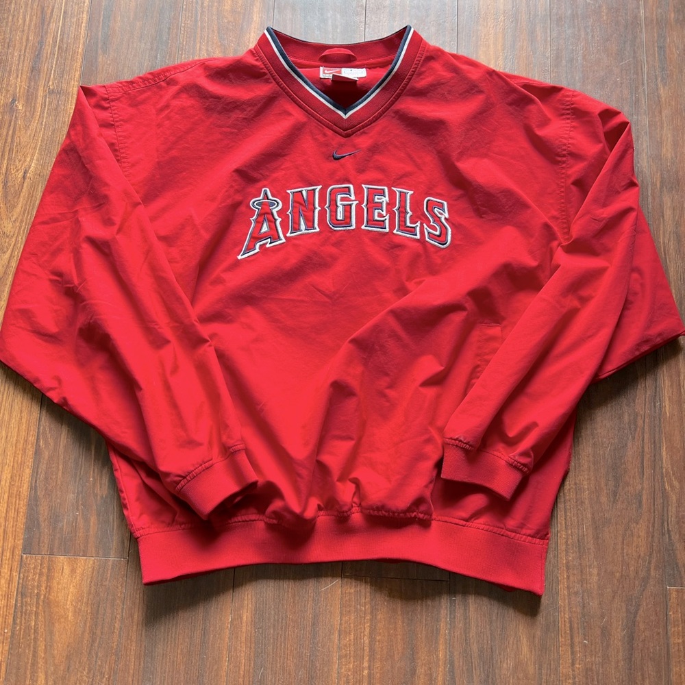 Vintage center swoosh Nike MLB Anaheim Angels Windbreaker Jacket Size Large.